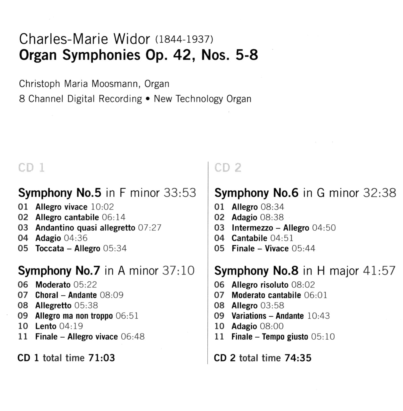 Charles-Marie Widor<br>Symphonien 5 - 8 – Bild 3